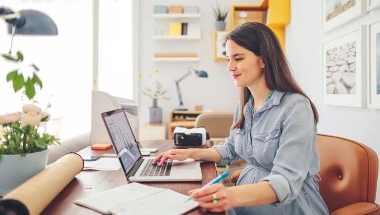 Professional bookkeeper at modern desk
